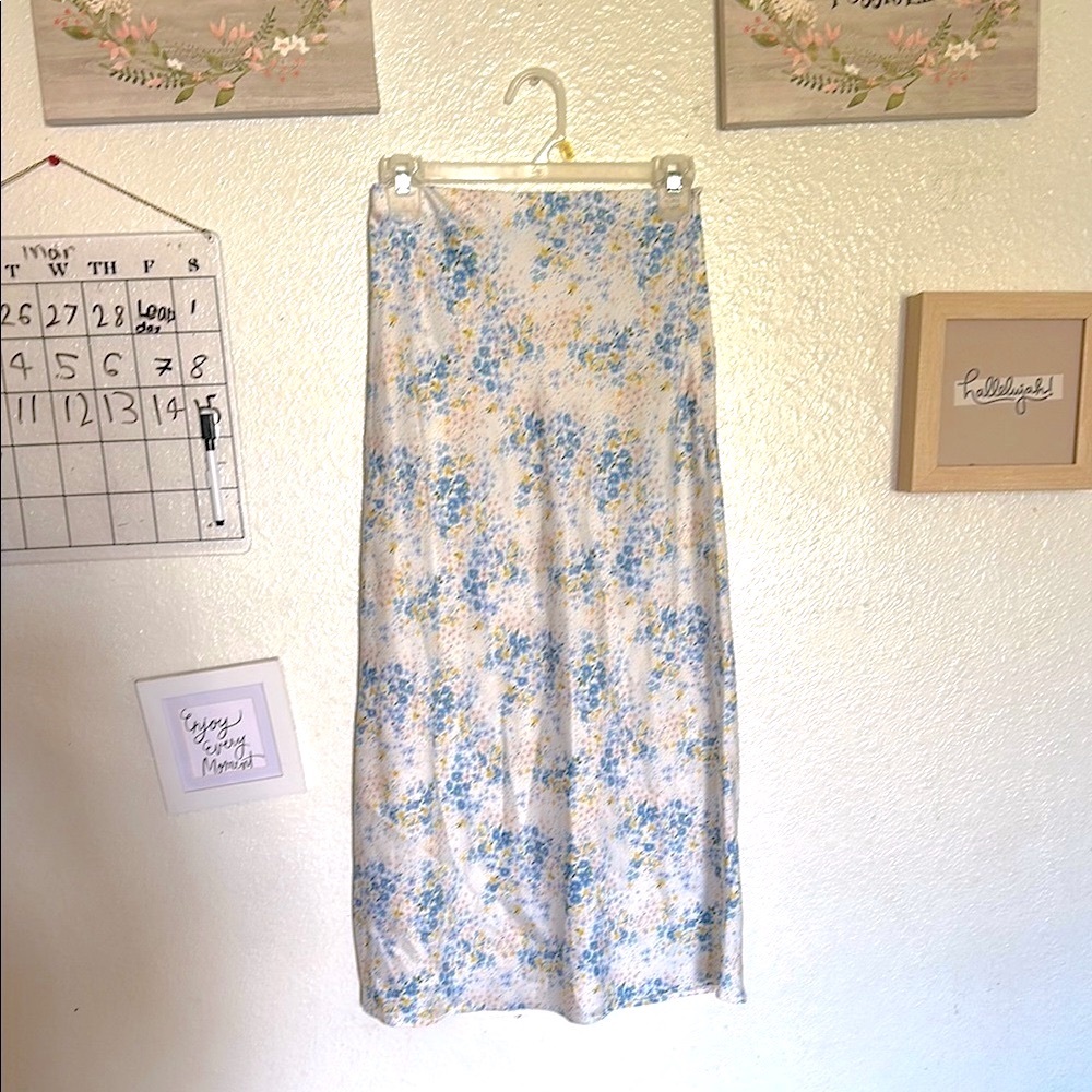 Floral Blue and White Skirt